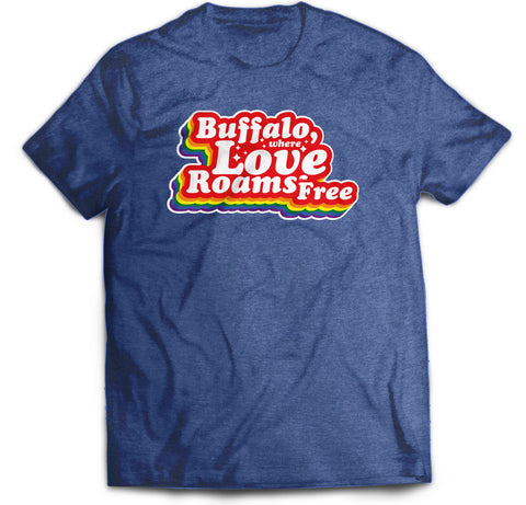 PREORDER SALE - Where Love Roams Free - Heather Blue Adult T-shirt