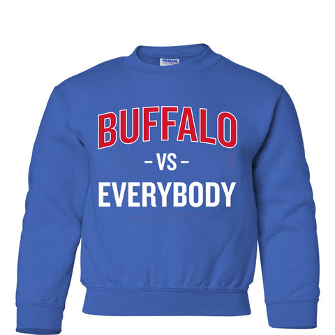 Buffalo vs Everybody - Youth Kids Crewneck Sweatshirt