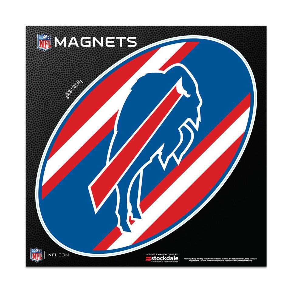 BUFFALO BILLS STRIPES OUTDOOR MAGNETS 6" X 6"