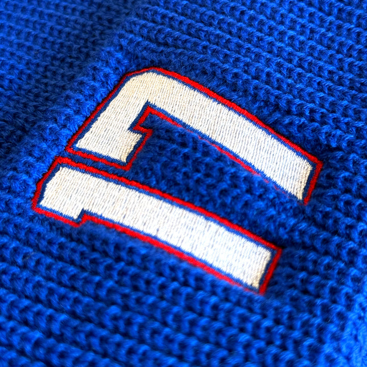17 Embroidered Knit Winter Hat - Royal Blue