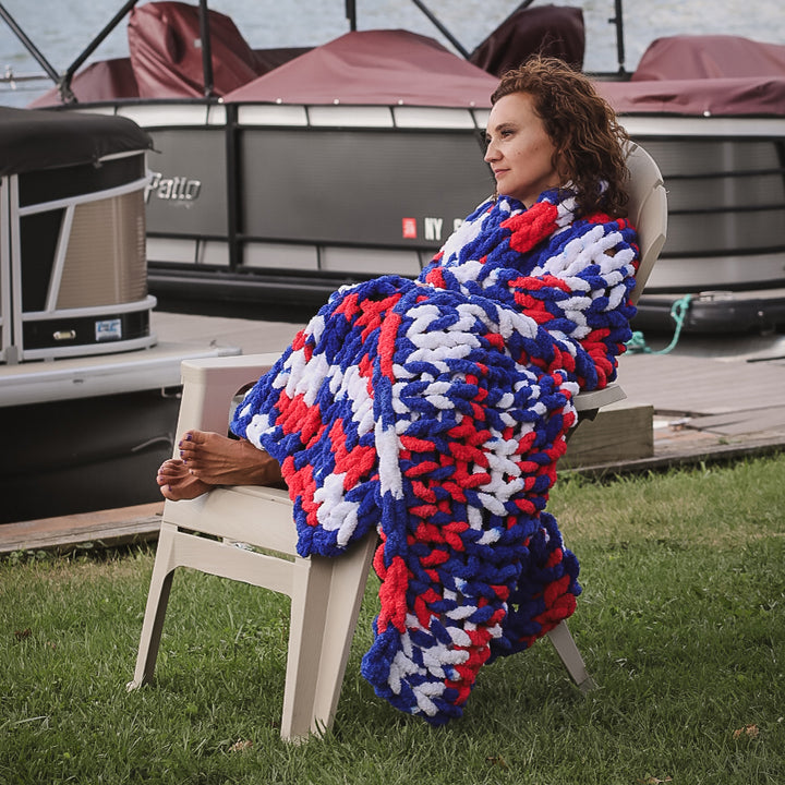 Buffalo Football Chenille Chunky Cable Knit Blanket - 50" x 60"