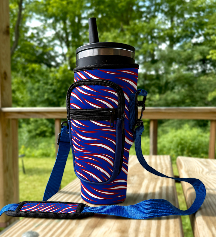 Mafia Stripes 40oz Tumbler Neoprene Carrier Sling Tote