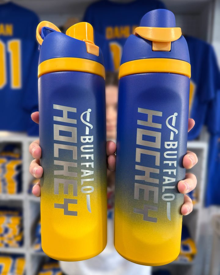 Buffalo Hockey Fade - 22oz Stainless Steel Water Bottle