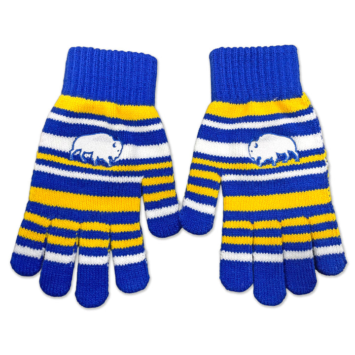 Buffalo Hockey Tri Color Knit Gloves