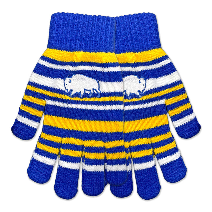 Buffalo Hockey Tri Color Knit Gloves