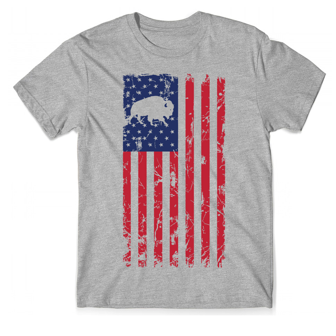 Buffalo USA Flag - Gray