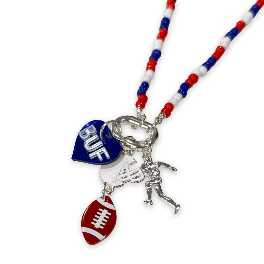 Buffalo Football Charm Necklace