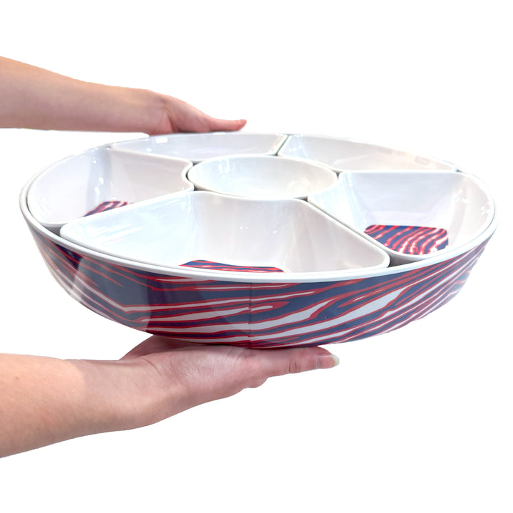 Mafia Stripes 15.8" Rotating Melamine Serving Tray