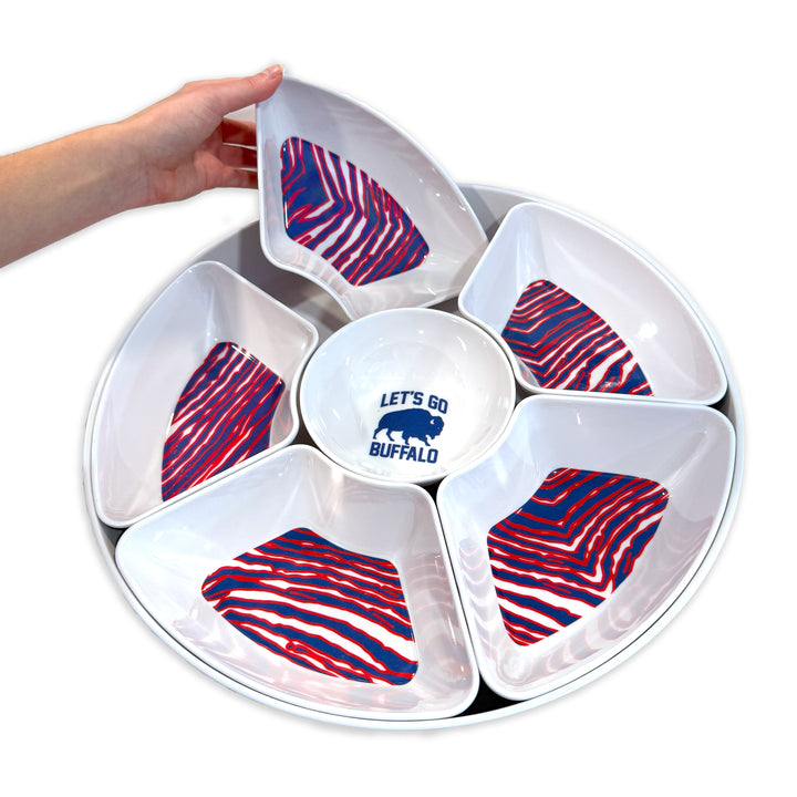 Mafia Stripes 15.8" Rotating Melamine Serving Tray