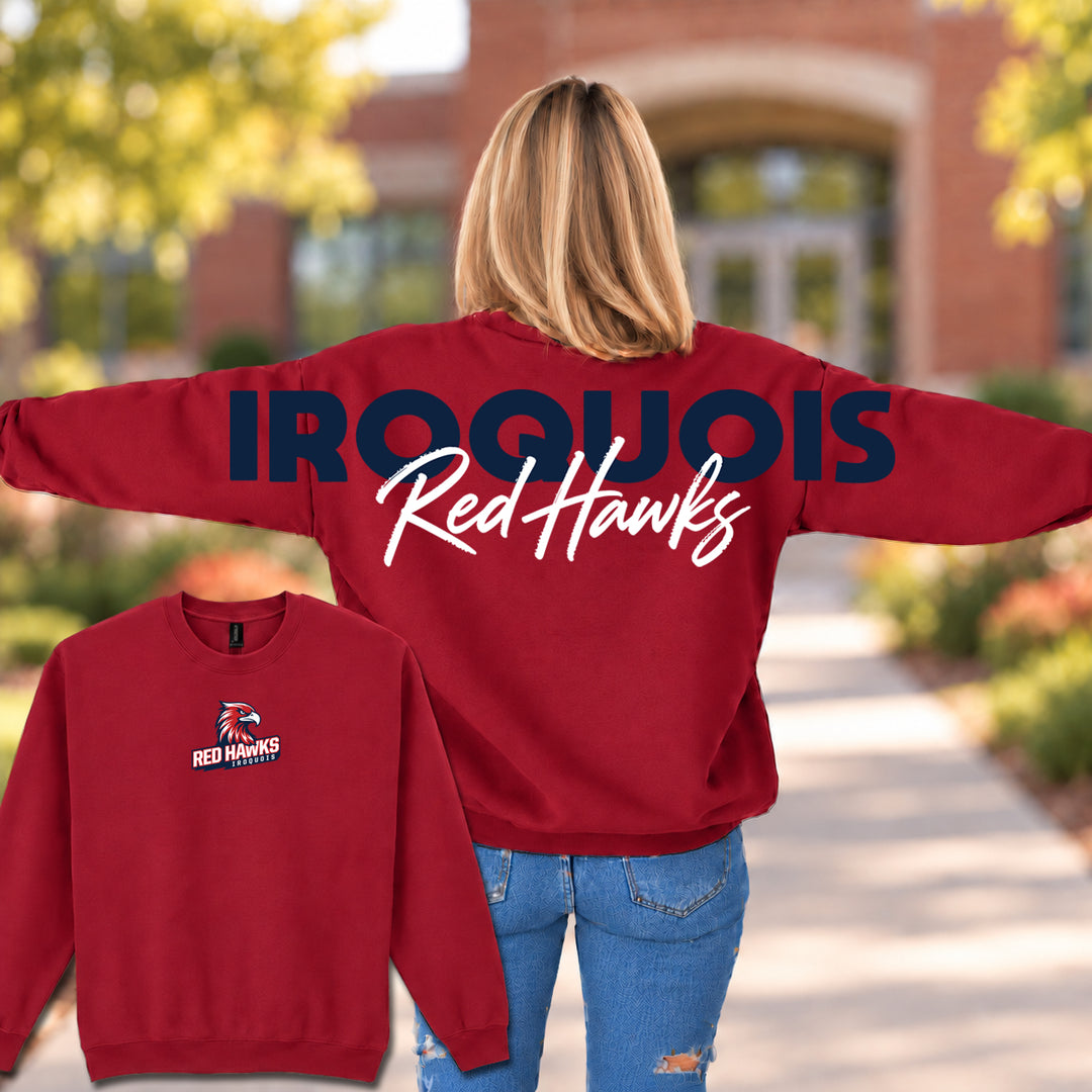 Iroquois Red Hawks Wingspan - Crewneck Sweatshirt