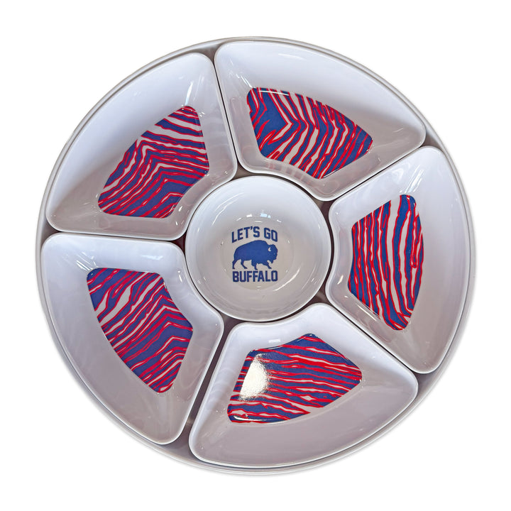 Mafia Stripes 15.8" Rotating Melamine Serving Tray