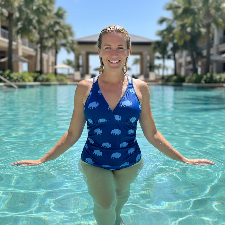 Navy Buffalo Ladies Swimsuit