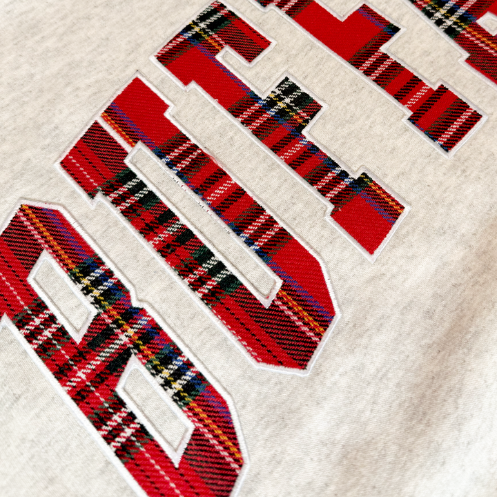 Buffalo Plaid Appliqué Pocket Crewneck