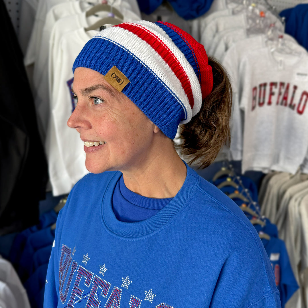 Buffalo Football Ponytail Beanie