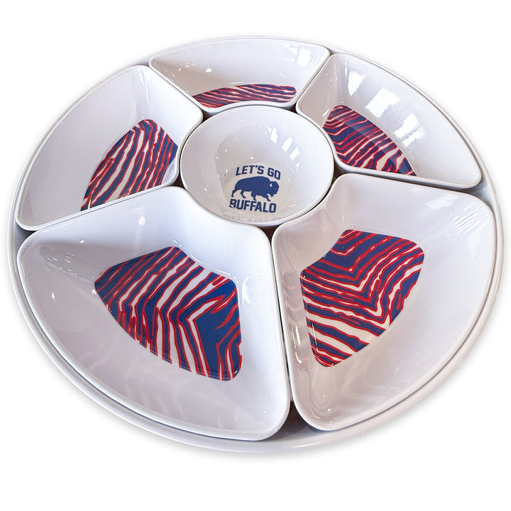 Mafia Stripes 15.8" Rotating Melamine Serving Tray