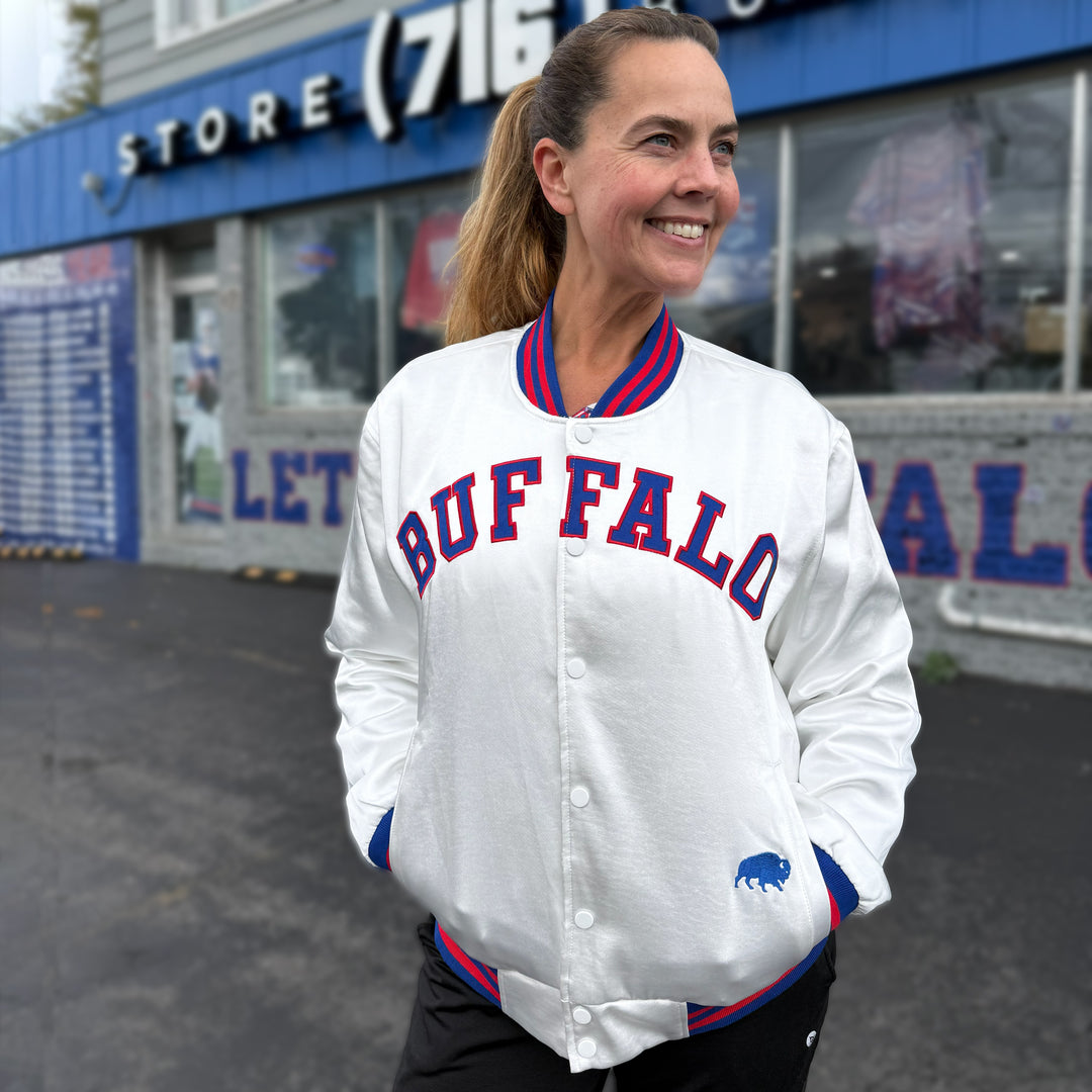 Buffalo Satin Bomber Jacket - White
