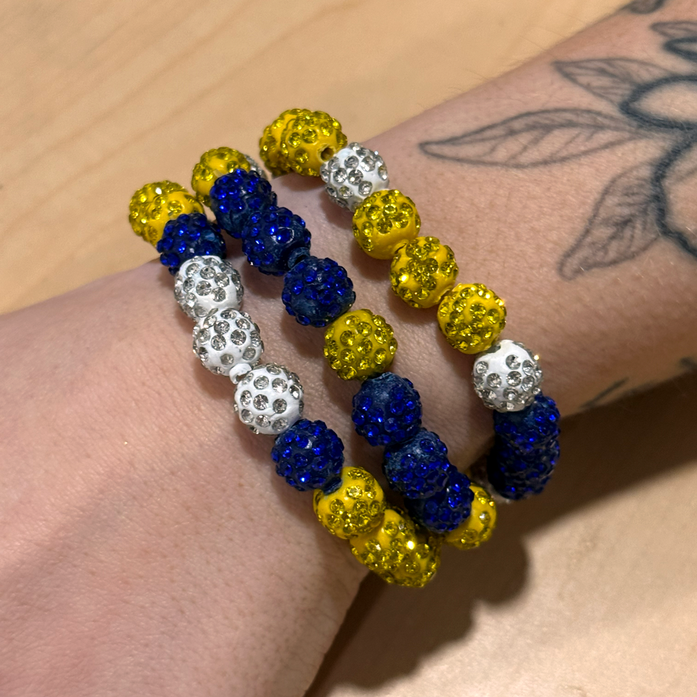 Buffalo Hockey Beaded Sparkle Bracelets - 3 Pack
