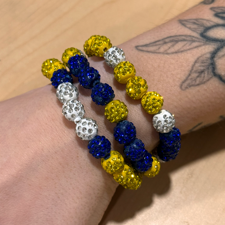 Buffalo Hockey Beaded Sparkle Bracelets - 3 Pack