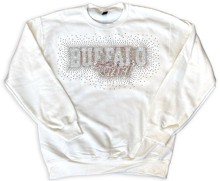 Buffalo Girl Sparkle Crew - White