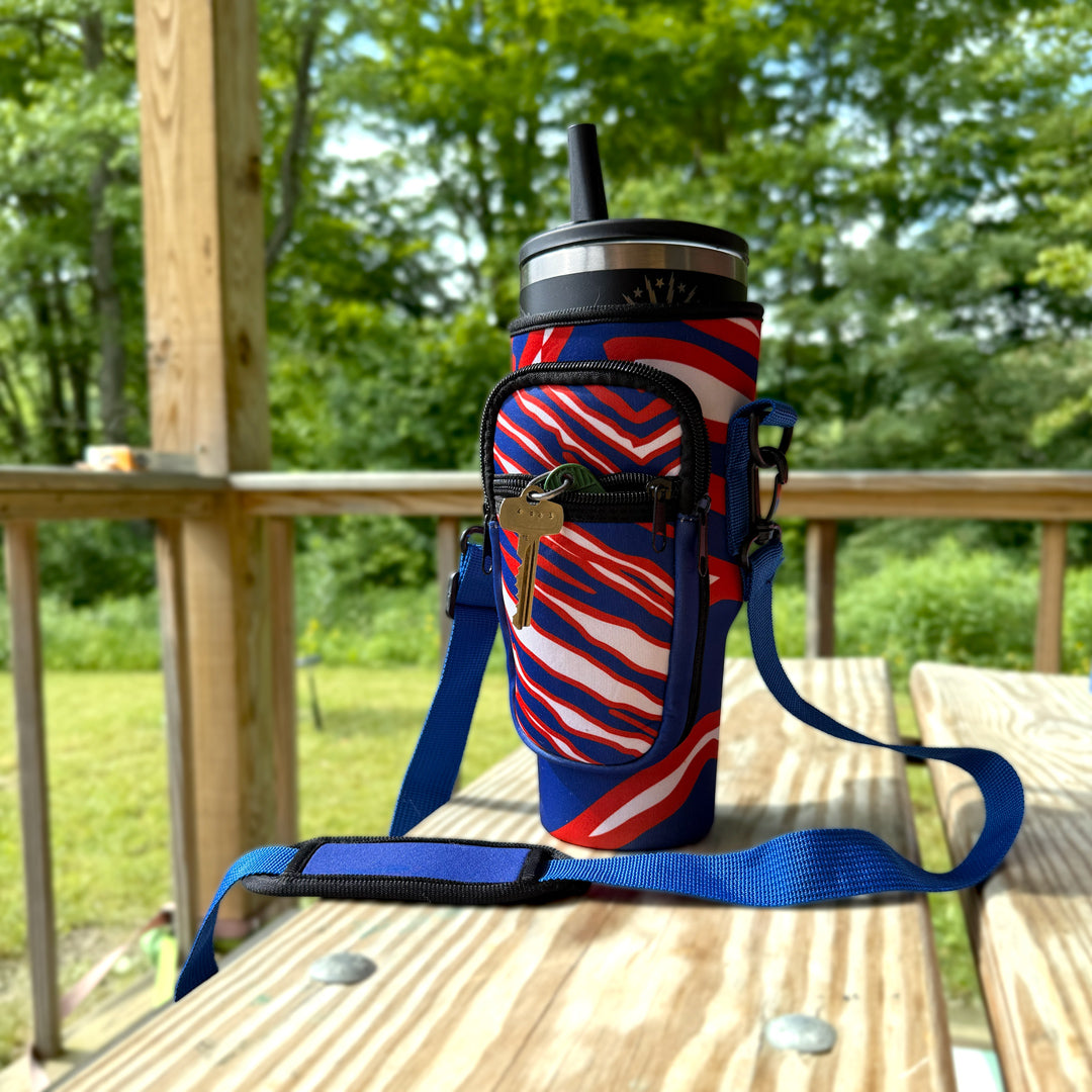 Mafia Stripes 40oz Tumbler Neoprene Carrier Sling Tote