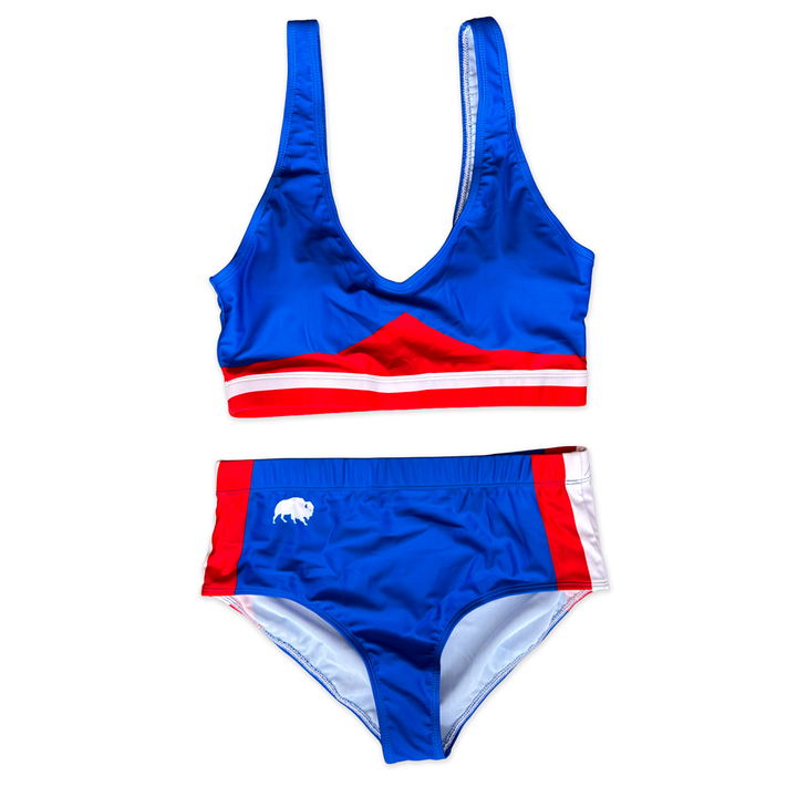 Buffalo Color Block Ladies Two Piece Swimsuit