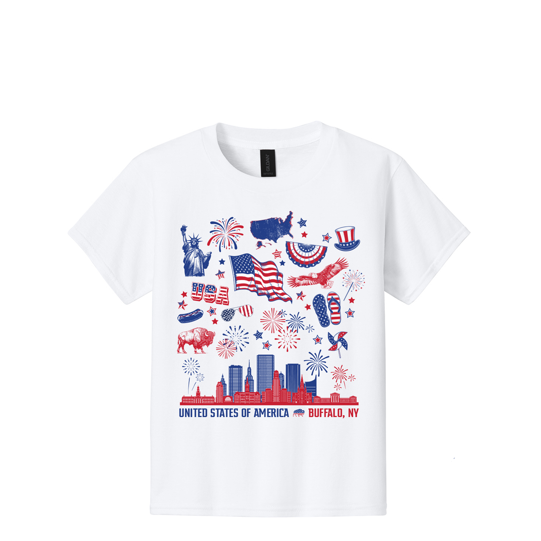Red, White and Buffalo - Youth Kids T shirt