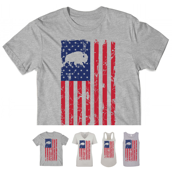 Buffalo USA Flag - Gray