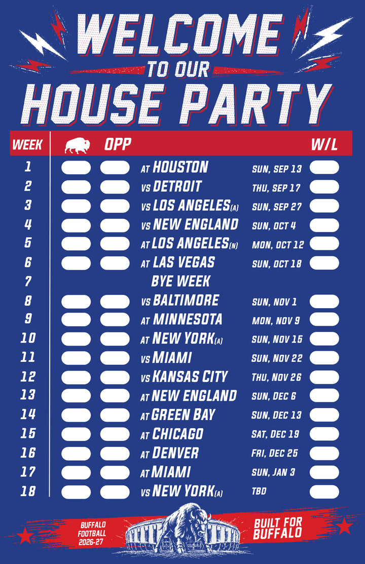 NEW  - Welcome to Our House Party 2026-27 Schedule Magnet