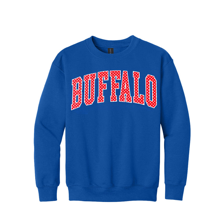 Buffalo Polka Dot Appliqué Crewnecks - YOUTH