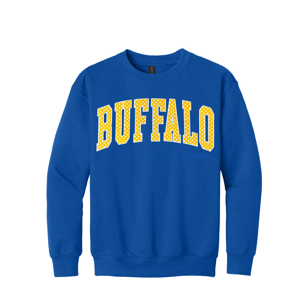 Buffalo Polka Dot Appliqué Crewnecks - YOUTH