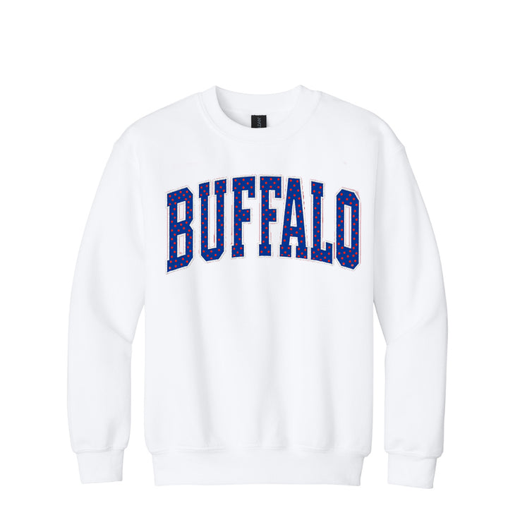 Buffalo Polka Dot Appliqué Crewnecks - YOUTH