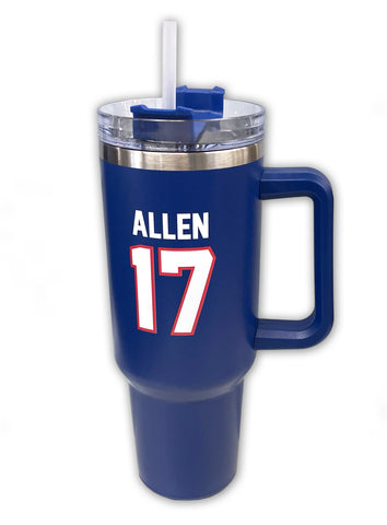 NEW - Allen Jersey - 40oz Stainless Steel Tumbler with Lid & Straw
