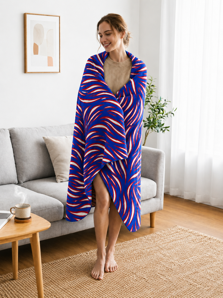 Mafia Stripes - 51" x 63"  Chenille Feather Yarn Throw Blanket