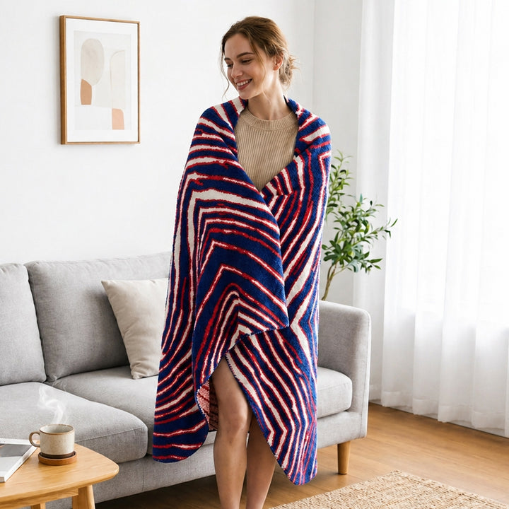 NEW - Mafia Stripes - 51" x 63"  Chenille Feather Yarn Throw Blanket
