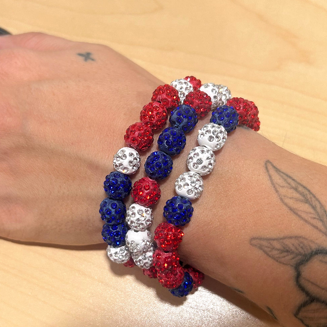 Buffalo Football Beaded Sparkle Bracelets - 3 Pack