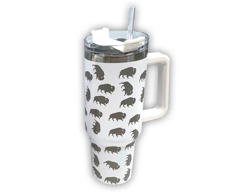 Roaming Buffalo - 40oz Stainless Steel Tumbler with Lid & Straw