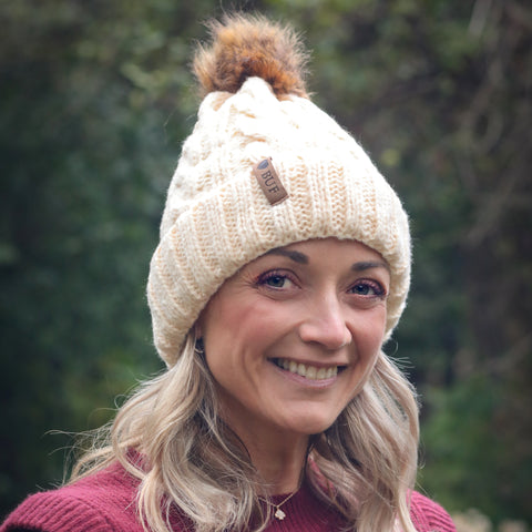 ❤ BUF Cable Knit Hat - NATURAL