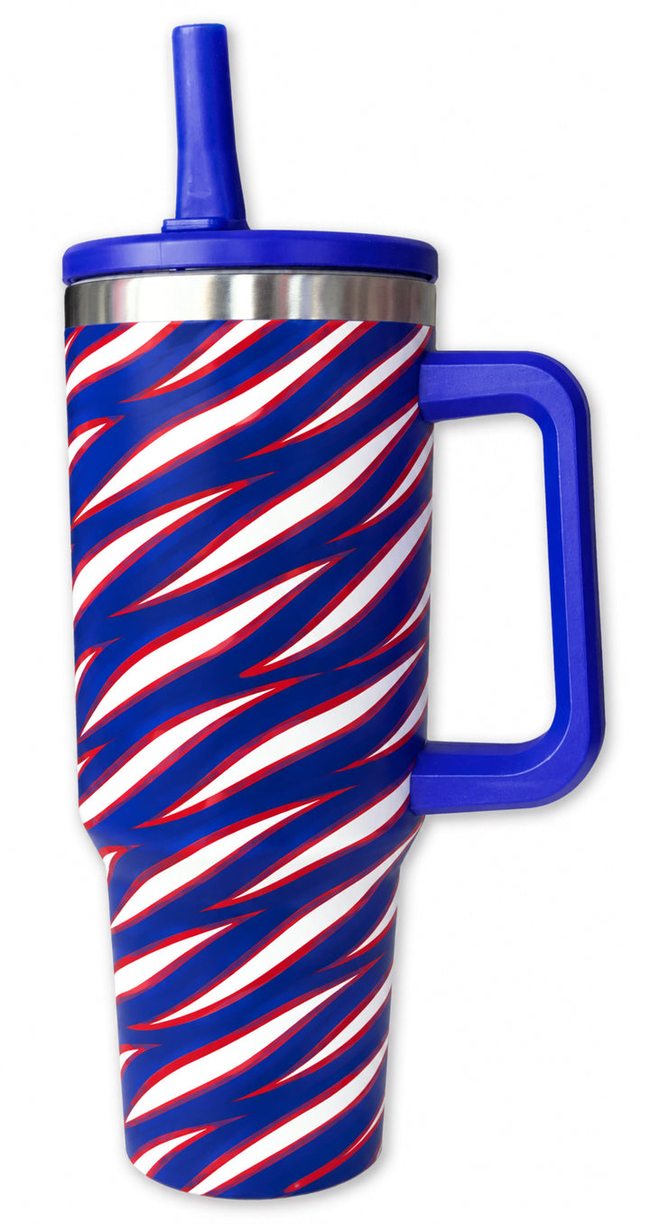 Mafia Stripes - 40oz Stainless Steel Tumbler with Flip Top & Straw