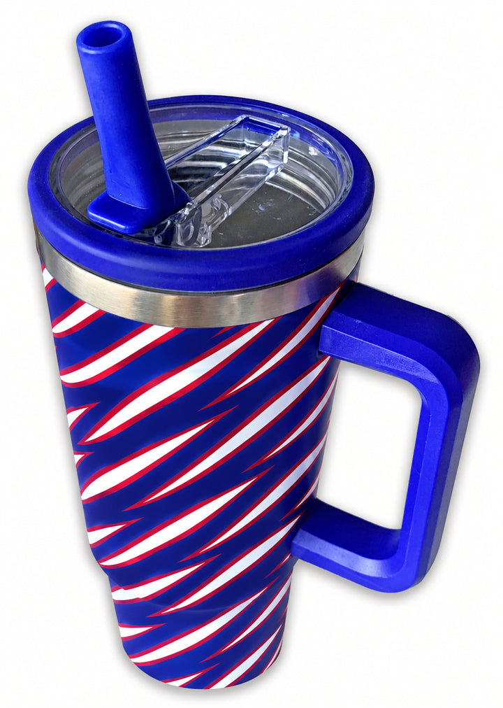 Mafia Stripes - 40oz Stainless Steel Tumbler with Flip Top & Straw