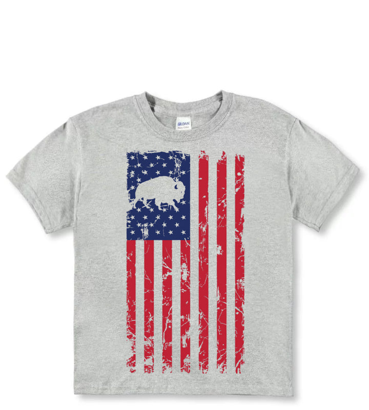 PREORDER - Buffalo USA Flag - Youth Kids T shirt