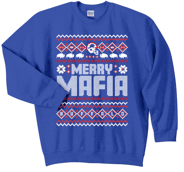 Merry Mafia - BLUE - Crewneck Xmas Sweatshirt