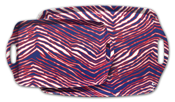 NEW - Mafia Stripes 19" & 14" Melamine Serving Tray Set