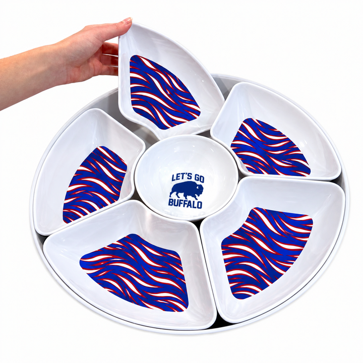 Mafia Stripes 15.8" Rotating Melamine Serving Tray
