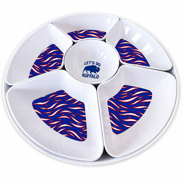 Mafia Stripes 15.8" Rotating Melamine Serving Tray