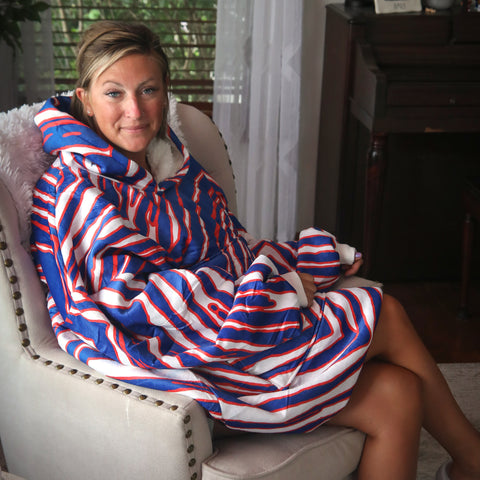 BACK IN STOCK - Mafia Stripes - Oversized Sherpa Blanket HOODIE