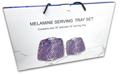 NEW - Mafia Stripes 19" & 14" Melamine Serving Tray Set