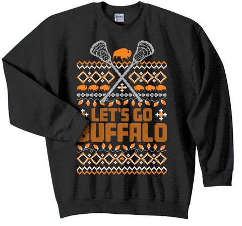 Let's Go Buffalo LAX - BLACK - Crewneck Xmas Sweatshirt