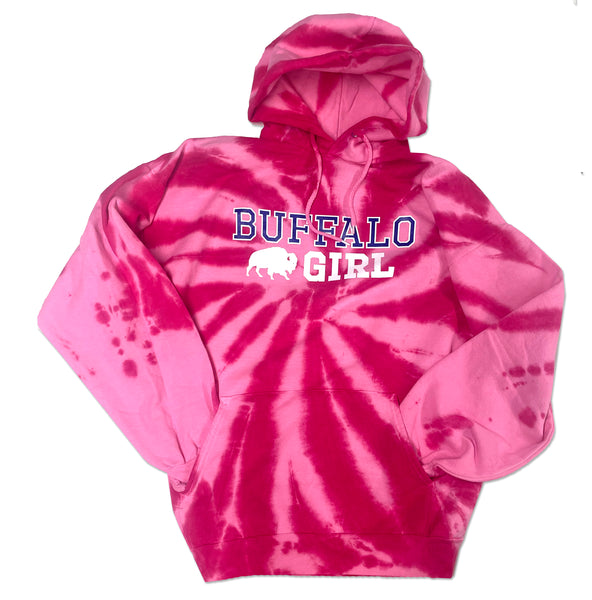 Buffalo Girl - PINK Tie Dye Hoodie