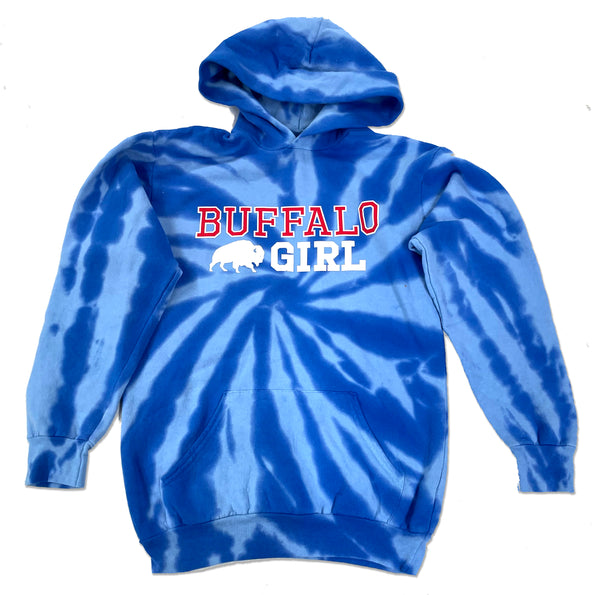 Buffalo Girl Tie Dye - Youth Kids Royal Hoodie Sweatshirt