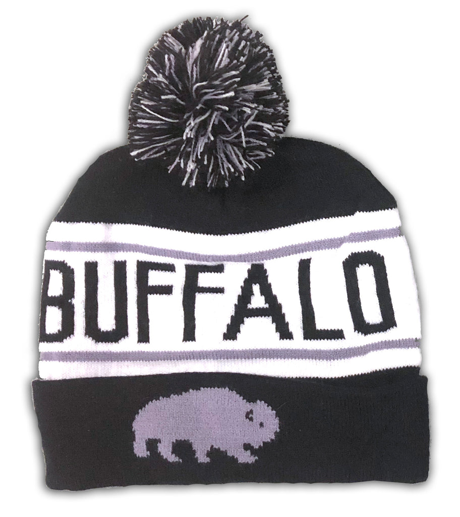 Buffalo Winter Knit Hat - Black & White – Store716